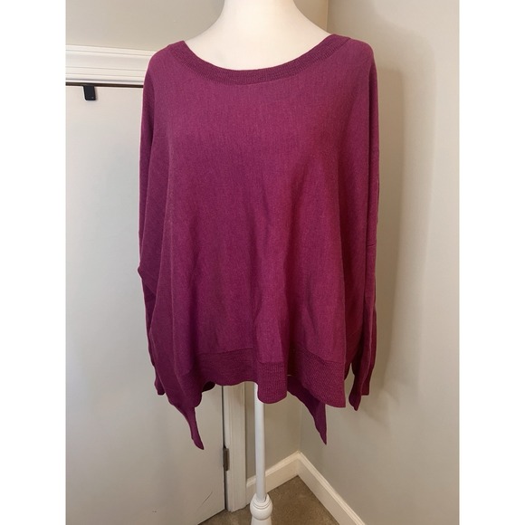 Eileen Fisher Sweaters - Eileen Fisher Merino Wool Magenta Pink High Low Sweater Large Spring